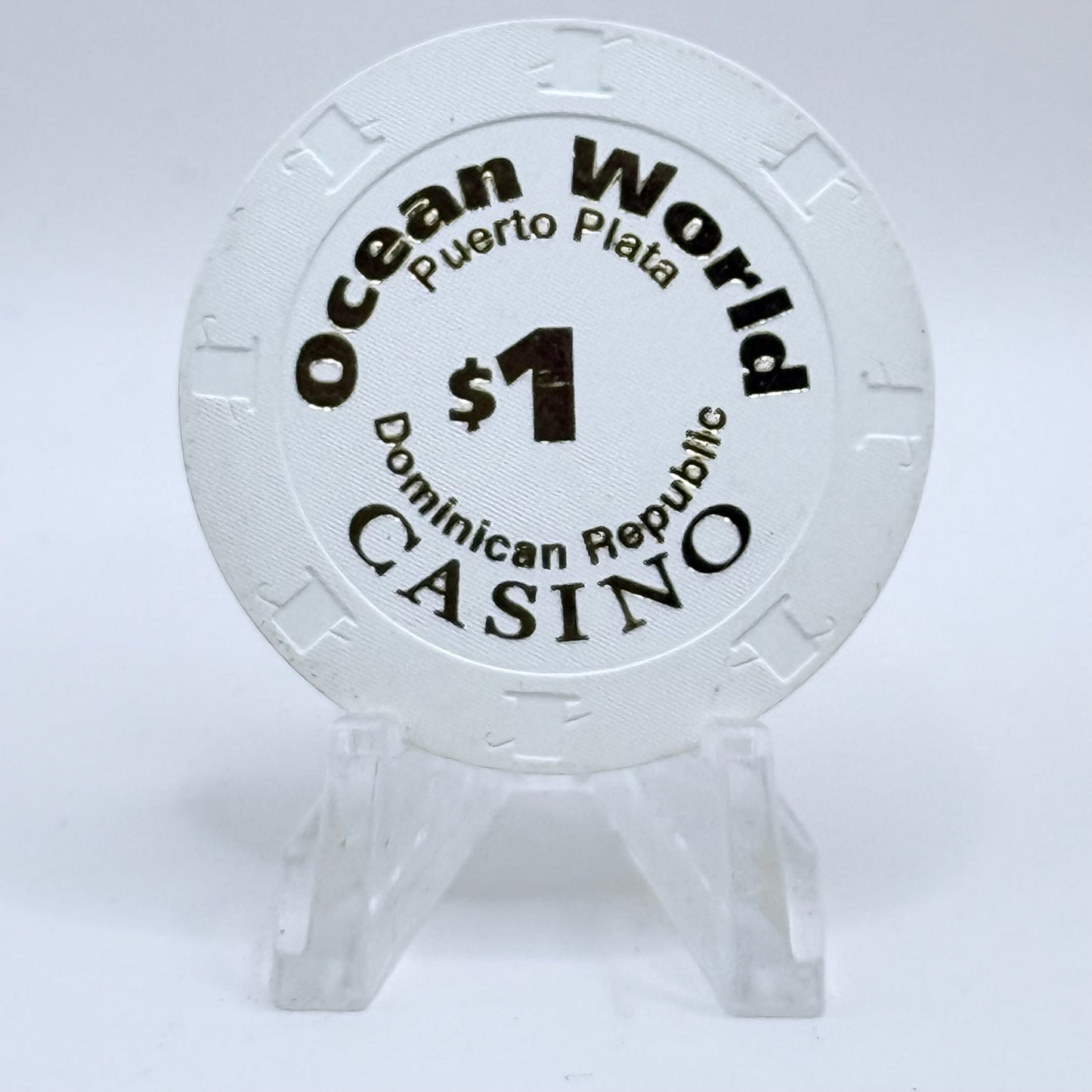 Ocean World Marina Cofresi Beach Dominican Republic $1 Casino Chip