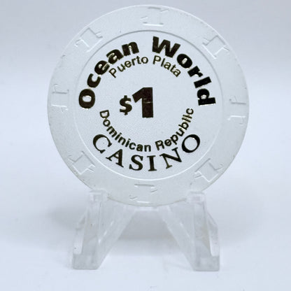 Ocean World Marina Cofresi Beach Dominican Republic $1 Casino Chip