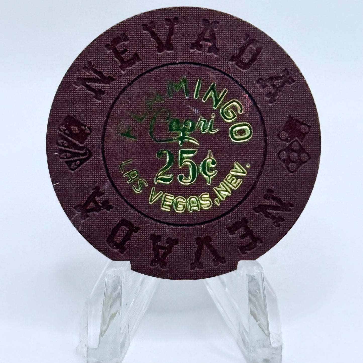 Flamingo Capri Las Vegas Nevada $0.25 Imitation Chip E4912