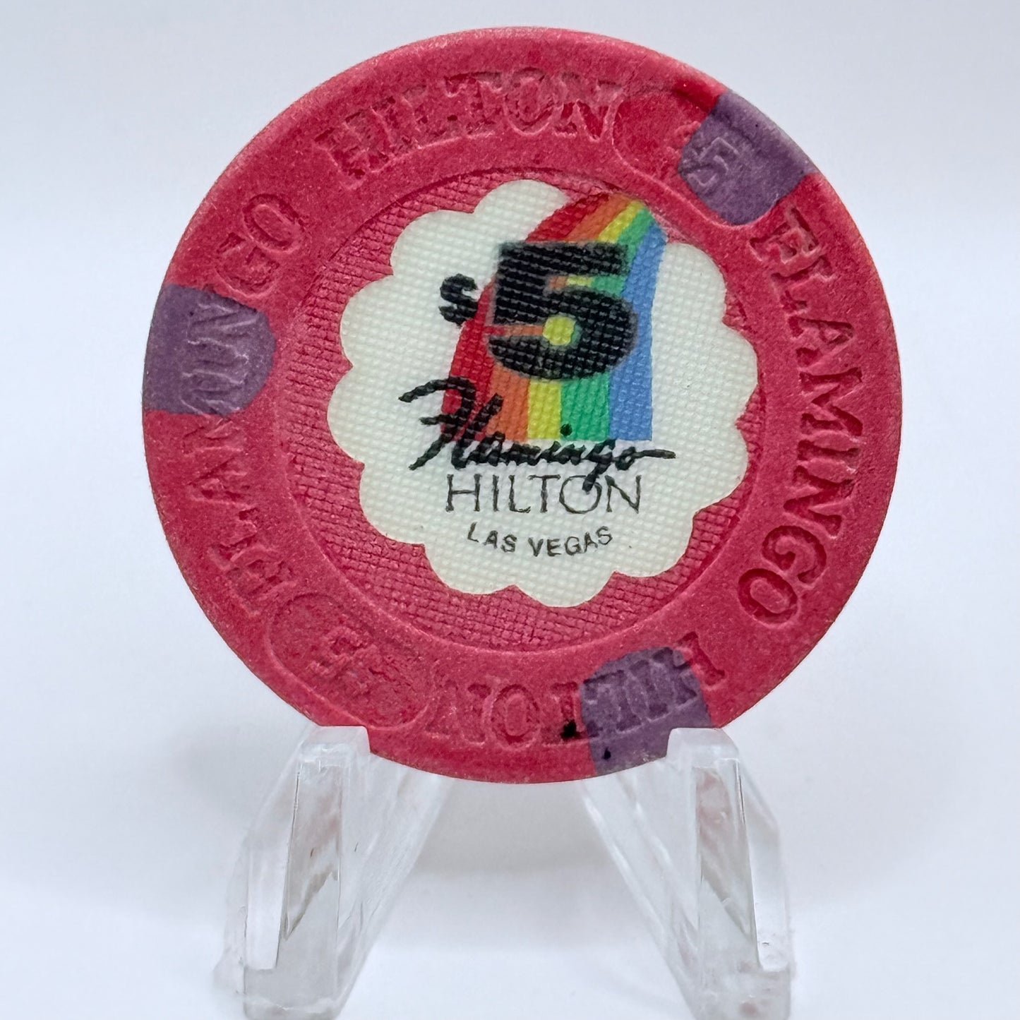 Flamingo Hilton Las Vegas Nevada 1980s $5 Casino Chip N9669