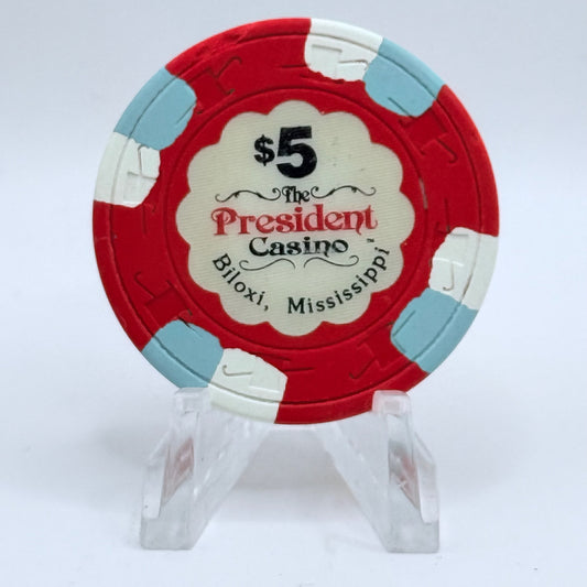 President Biloxi Mississippi Series 3 $5 Casino Chip