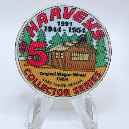 Harvey's (Wagon Wheel) Lake Tahoe Nevada 1991 LE $5 Casino Chip N0640