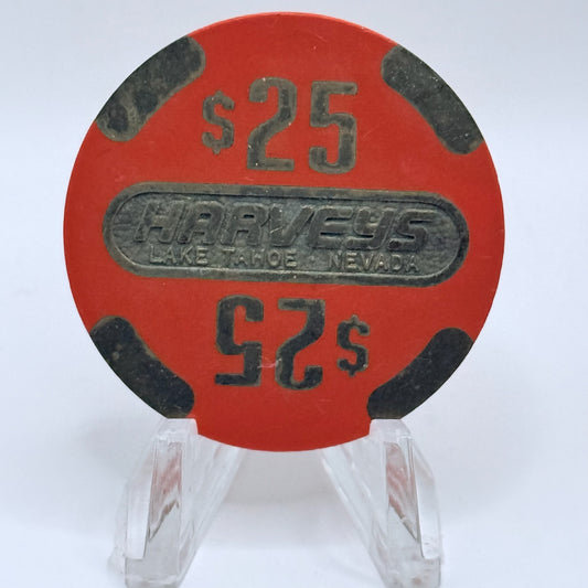 Harvey's (Wagon Wheel) Lake Tahoe Nevada 1986 $25 Casino Chip N6452