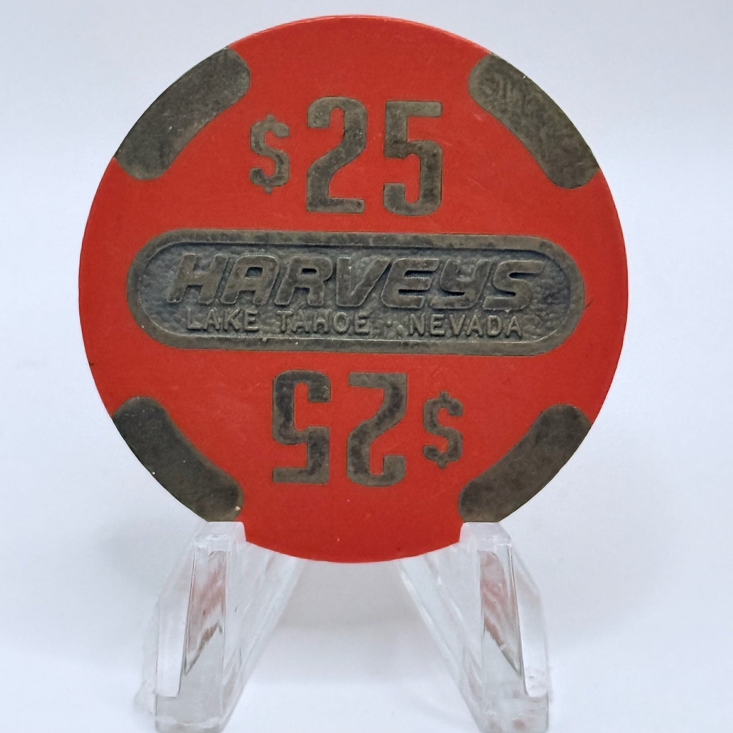 Harvey's (Wagon Wheel) Lake Tahoe Nevada 1986 $25 Casino Chip N6452