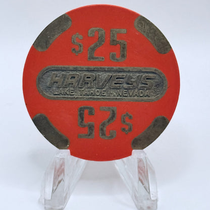 Harvey's (Wagon Wheel) Lake Tahoe Nevada 1986 $25 Casino Chip N6452