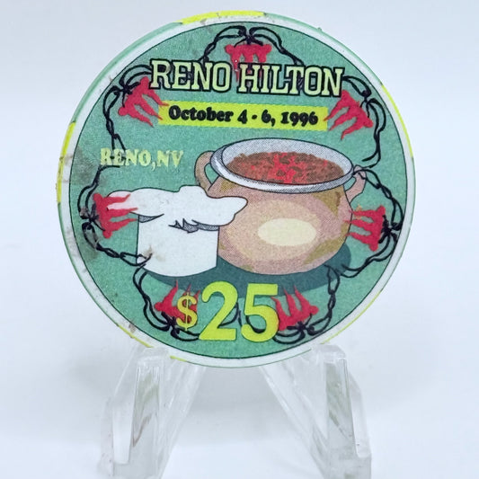 Hilton Resort Reno Nevada 1996 'Chili Cook Off' LE $25 Casino Chip N9006
