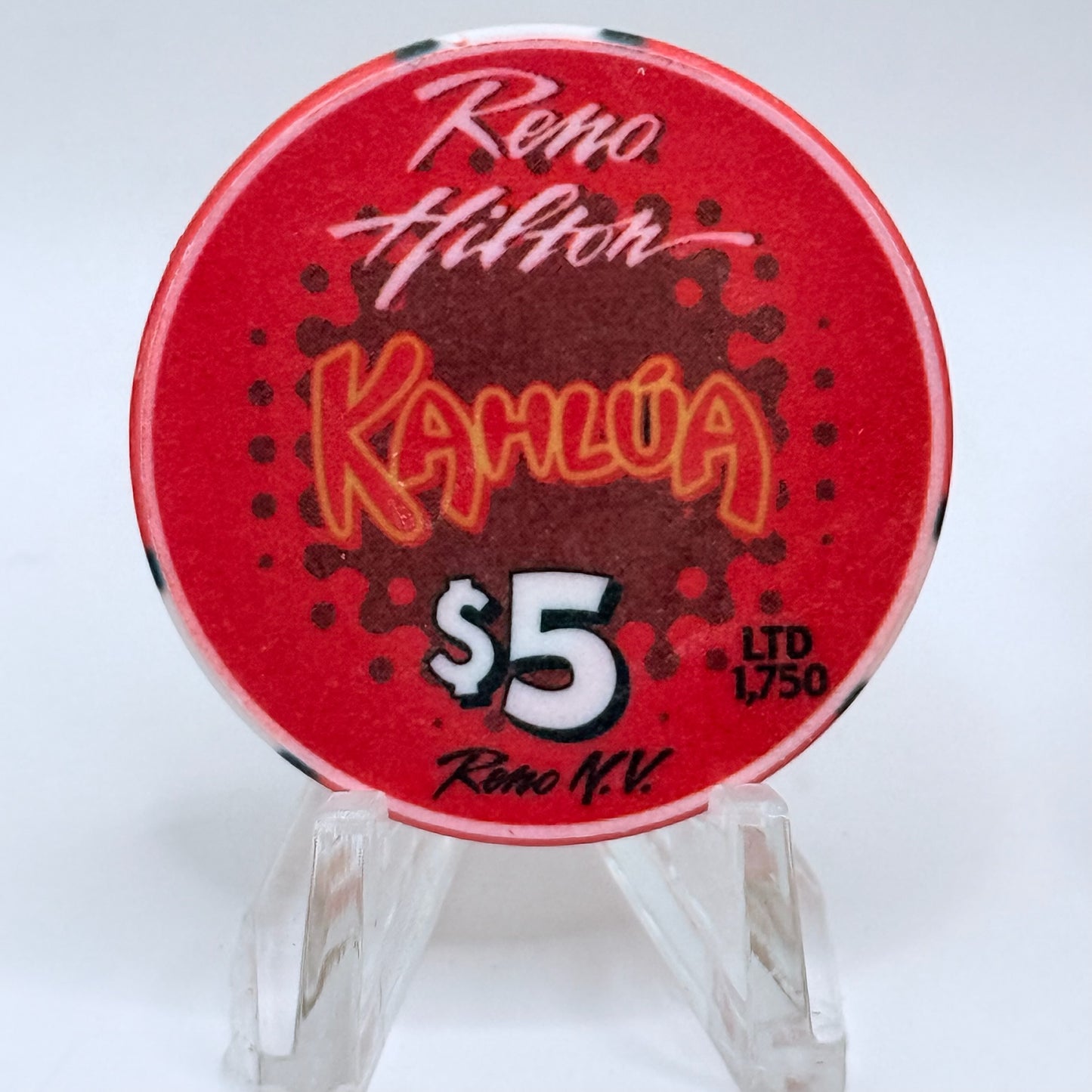 Hilton Resort Reno Nevada 1999 'Hot August Nights' LE $5 Casino Chip V4568