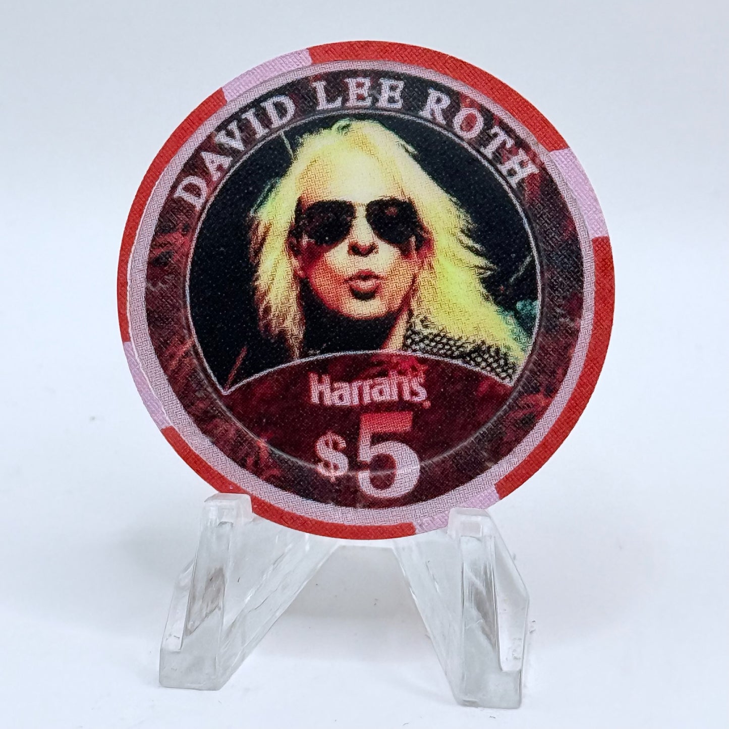 Harrah's Lake Tahoe Nevada 2004 'David Lee Roth' LE $5 Casino Chip E0860