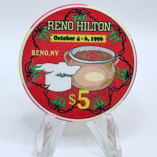 Hilton Resort Reno Nevada 1996 'Chili Cook Off' LE $5 Casino Chip N9003