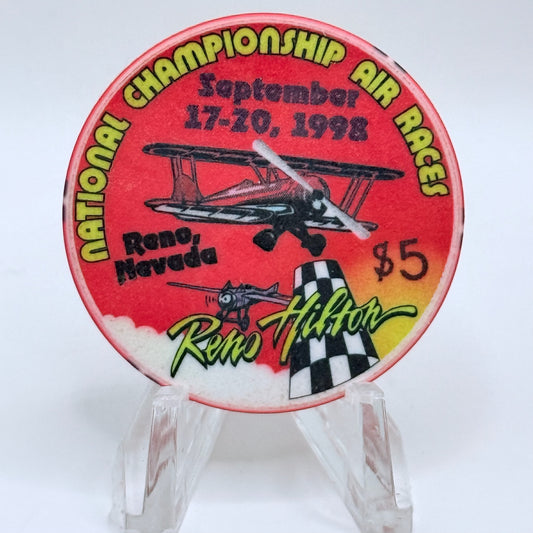Hilton Resort Reno Nevada 1997 'National Championship Air Race' LE $5 Casino Chip N9932