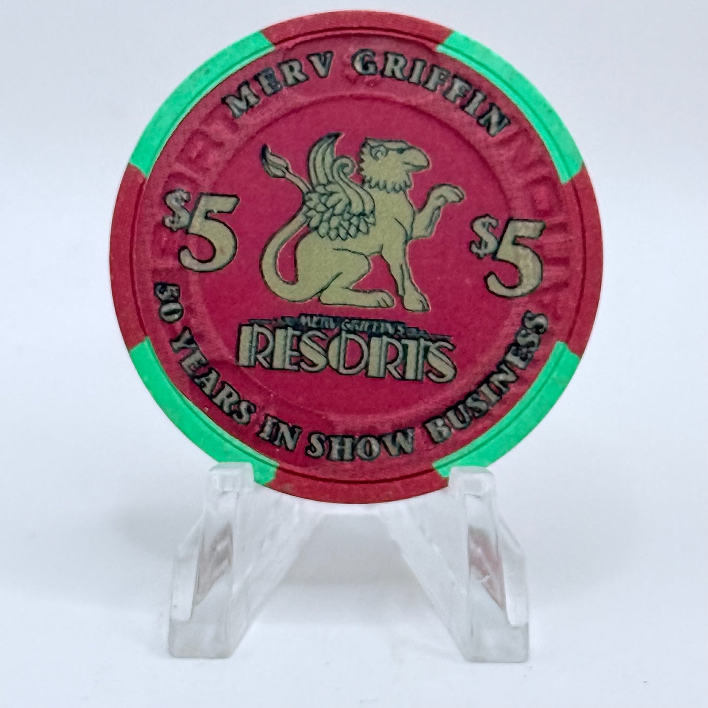 Resorts International Atlantic City New Jersey 1995 LE $5 Casino Chip