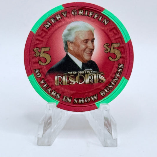 Resorts International Atlantic City New Jersey 1995 'Happy New Year' LE $5 Casino Chip