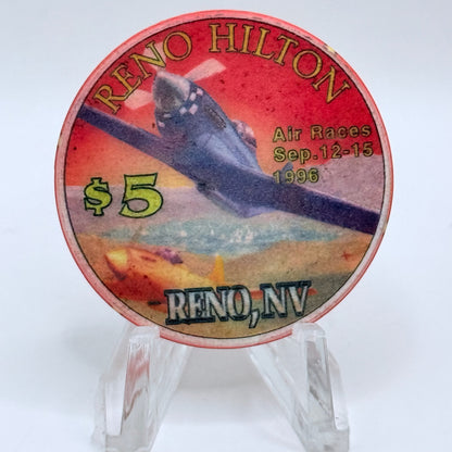 Hilton Resort Reno Nevada 1996 'Reno Air Races' LE $5 Casino Chip N9002