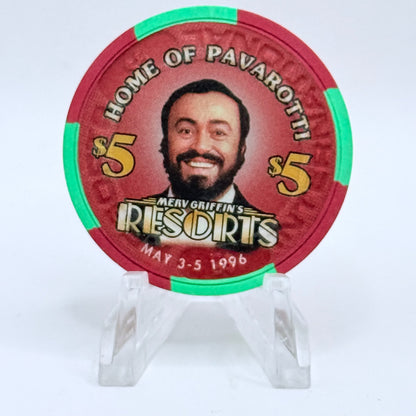 Resorts International Atlantic City New Jersey 1996 LE $5 Casino Chip