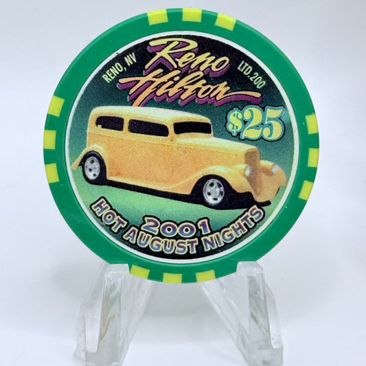 Hilton Resort Reno Nevada 2001 'Hot August Nights' LE $25 Casino Chip V9030