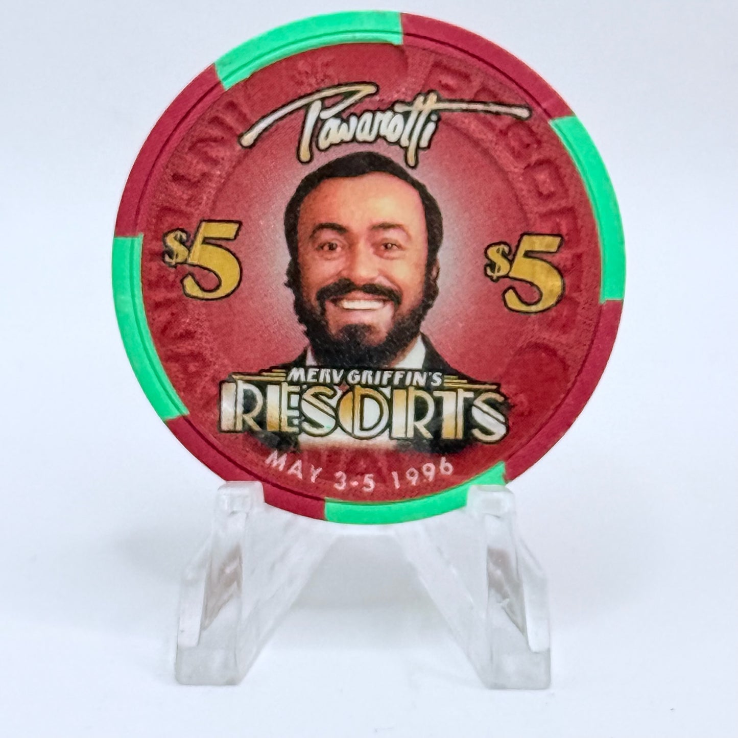 Resorts International Atlantic City New Jersey 1996 LE $5 Casino Chip