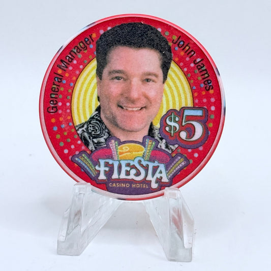 Fiesta Rancho N. Las Vegas Nevada 2001 'John James' LE $5 Casino Chip V8449