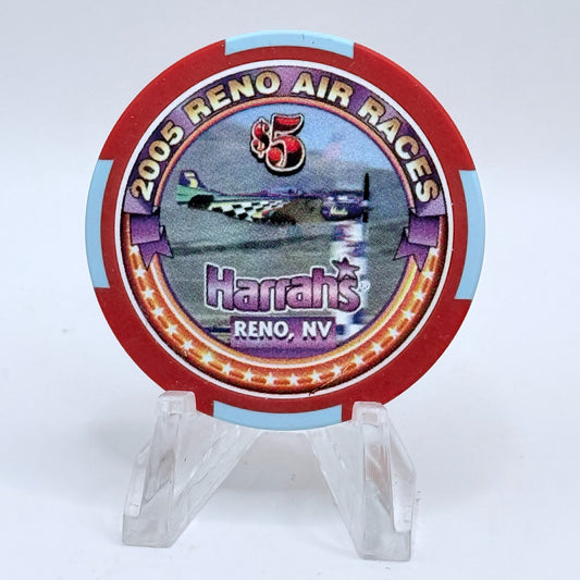 Harrah's Reno Nevada 2005 'Reno Air Races' LE $5 Casino Chip E4859