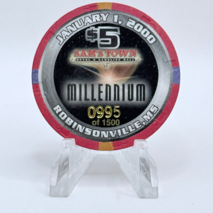 Sam's Town Tunica Mississippi 2000 'Millennium' LE $5 Casino Chip
