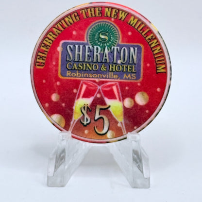 Sheraton Casino Tunica Mississippi 2000 'Celebrating The New Millennium' LE $5 Casino Chip