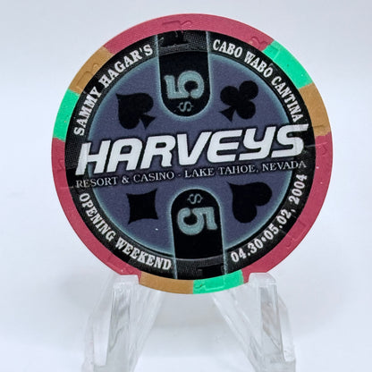 Harvey's (Wagon Wheel) Lake Tahoe Nevada 2004 LE $5 Casino Chip E3260