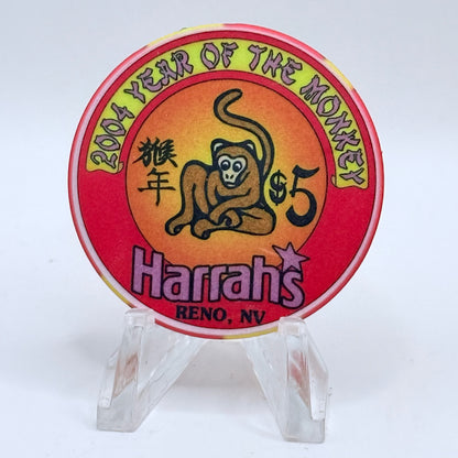 Harrah's Reno Nevada 2004 'Year Of The Monkey' LE $5 Casino Chip E1010