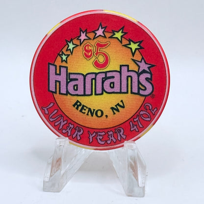 Harrah's Reno Nevada 2004 'Year Of The Monkey' LE $5 Casino Chip E1010