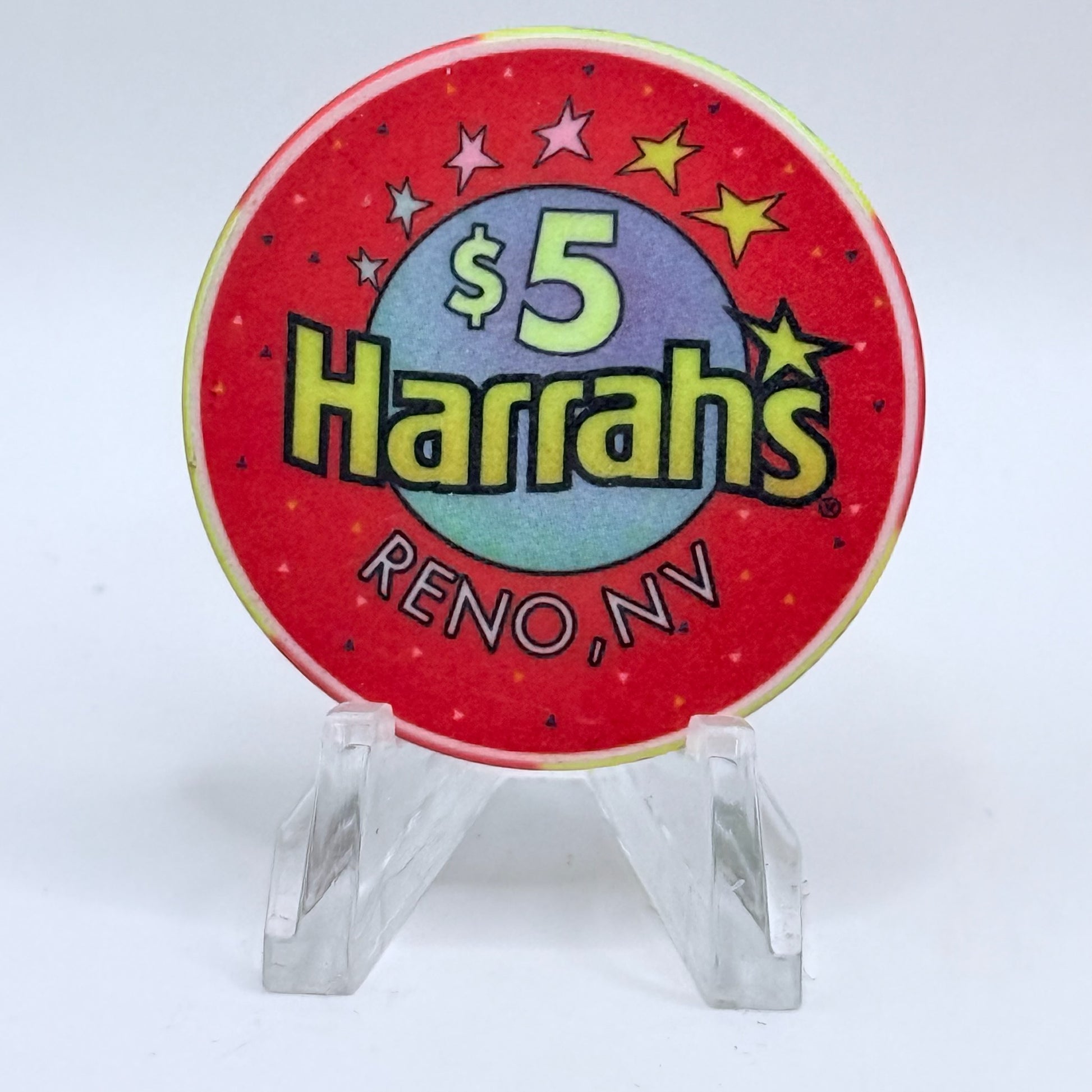Harrah's Reno Nevada 1998 'Happy Birthday' LE $5 Casino Chip V2714