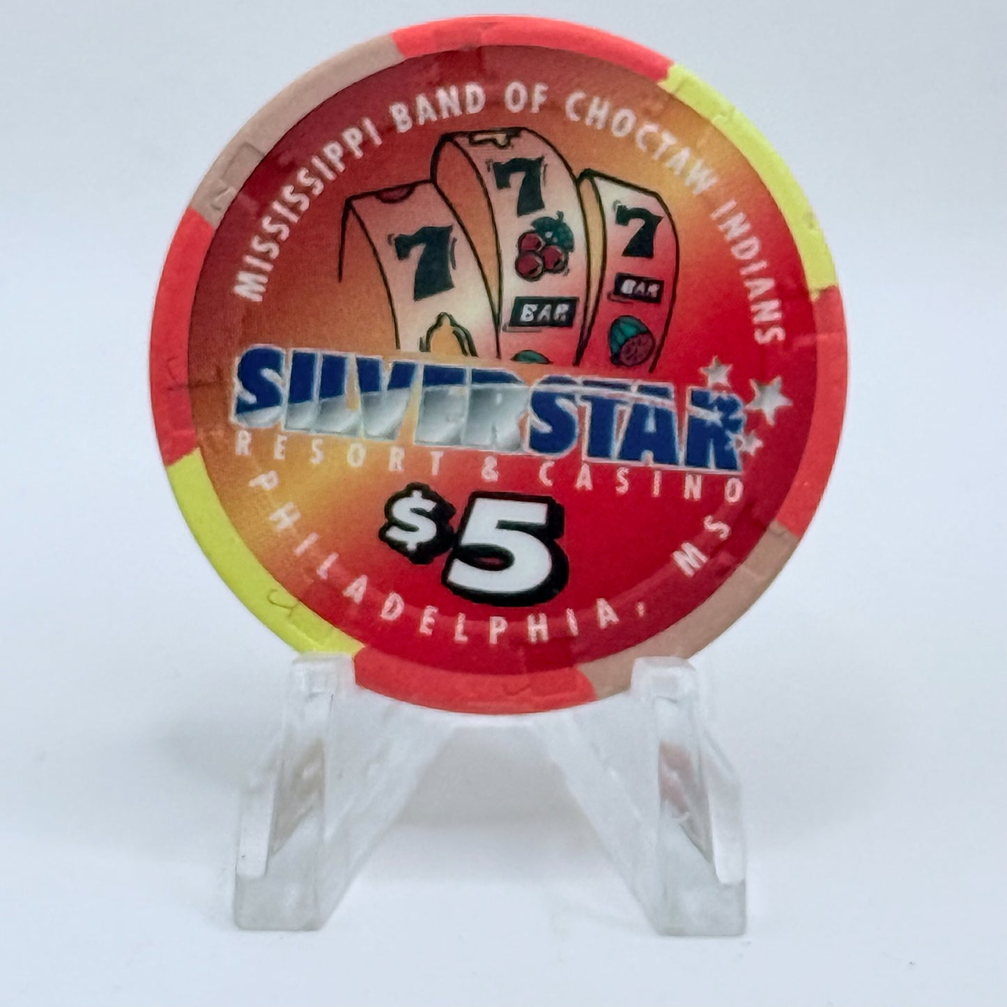 Silver Star Philadelphia Mississippi 1998 $5 Casino Chip