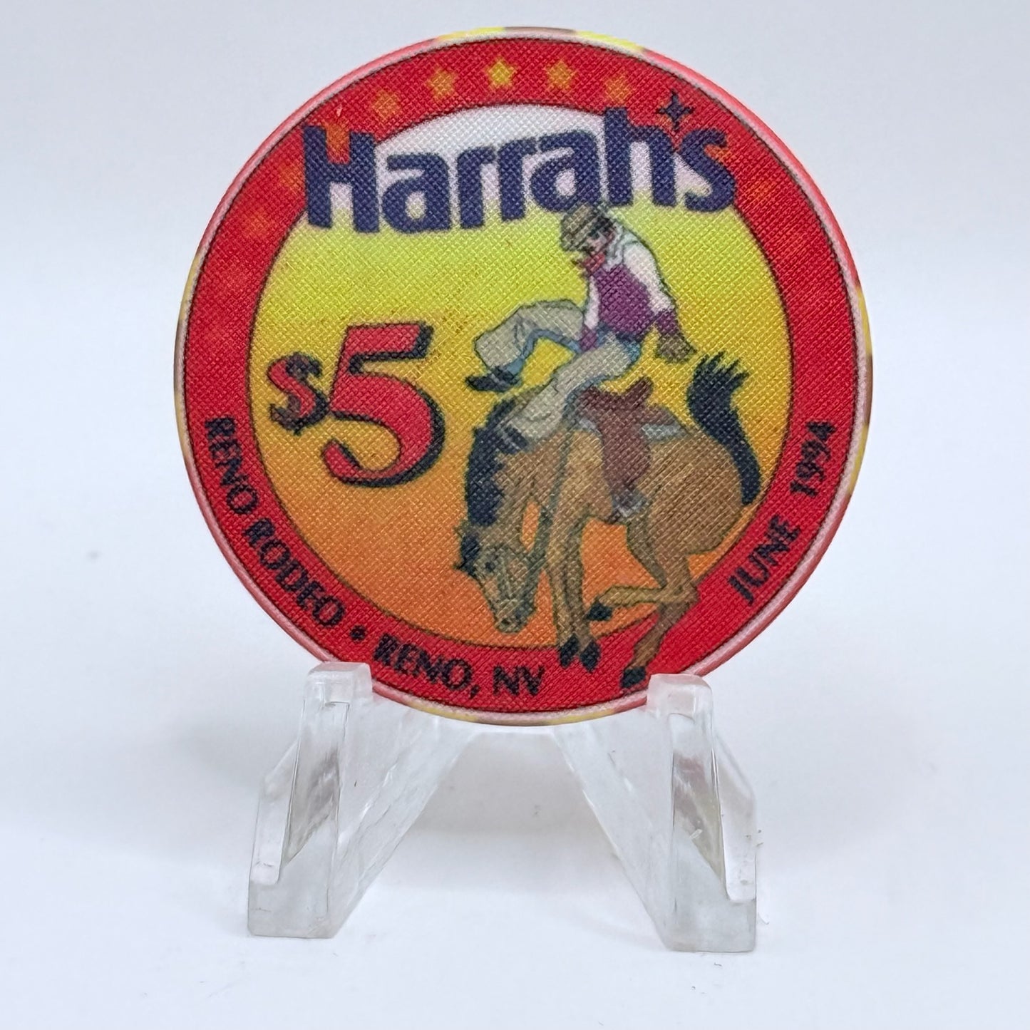 Harrah's Reno Nevada 1994 'Reno Rodeo' LE $5 Casino Chip N0627