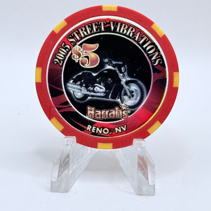Harrah's Reno Nevada 2005 'Street Vibrations' LE $5 Casino Chip E4930