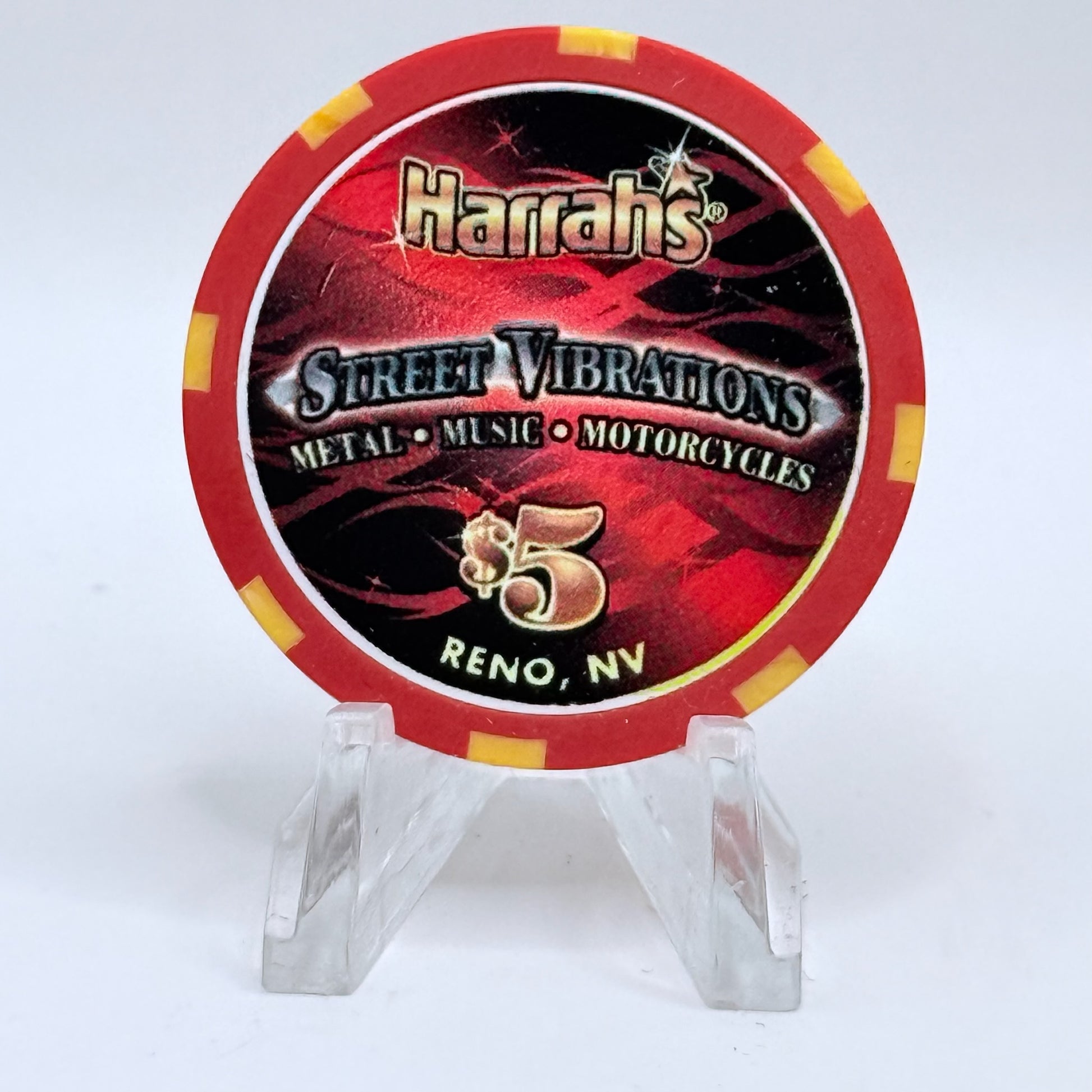 Harrah's Reno Nevada 2005 'Street Vibrations' LE $5 Casino Chip E4930