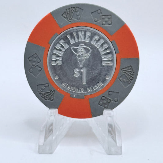 State Line Casino Wendover Nevada 1967 $1 Casino Chip N0920.E