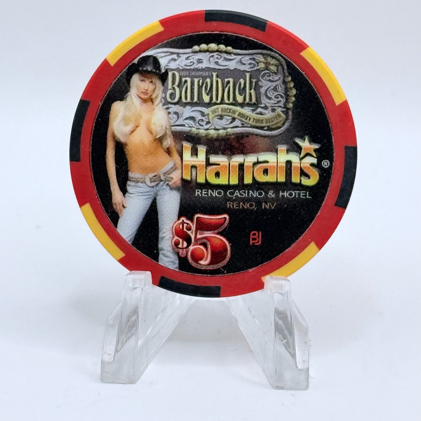 Harrah's Reno Nevada 2005 'Bareback' LE $5 Casino Chip E4929