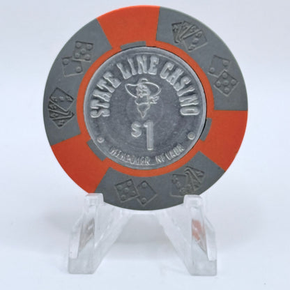 State Line Casino Wendover Nevada 1967 $1 Casino Chip N0920.E