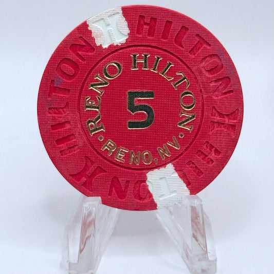 Hilton Reno Reno Nevada 1980s $5 NCV Casino Chip V7389