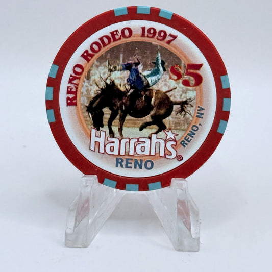 Harrah's Reno Nevada 1997 'Reno Rodeo' LE $5 Casino Chip N9881