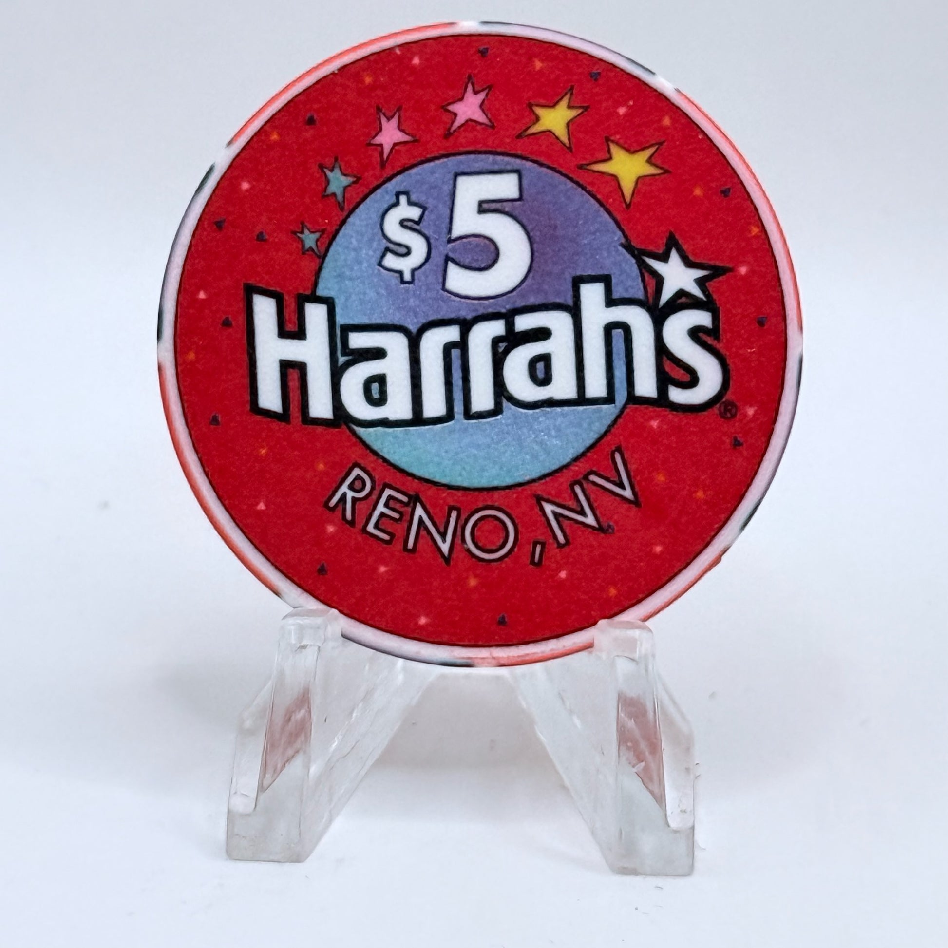 Harrah's Reno Nevada 1997 'Happy Birthday' LE $5 Casino Chip V2713