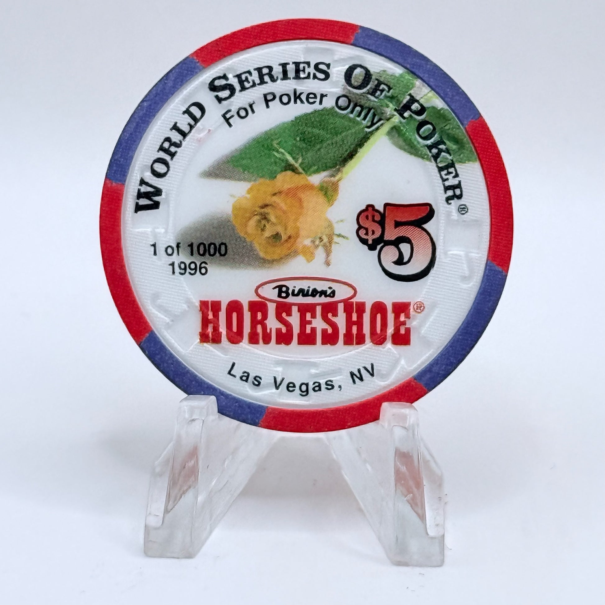 Horseshoe Club (Binion's) Las Vegas Nevada 1996 'Barbara Freer' LE $5 Casino Chip N8600