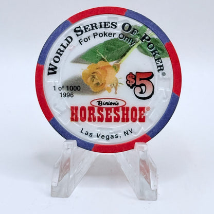 Horseshoe Club (Binion's) Las Vegas Nevada 1996 'Barbara Freer' LE $5 Casino Chip N8600