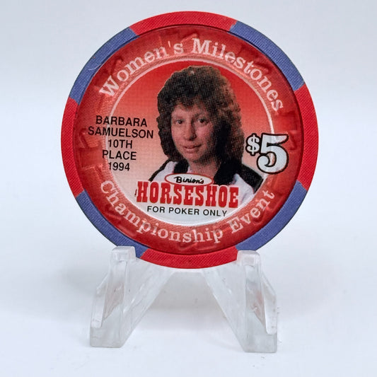 Horseshoe Club (Binion's) Las Vegas Nevada 1996 'Barbara Samuelson' LE $5 Casino Chip N8601
