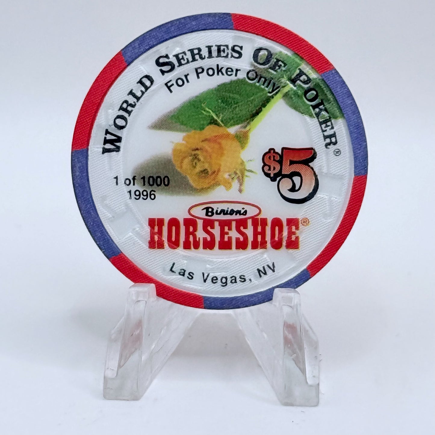 Horseshoe Club (Binion's) Las Vegas Nevada 1996 'Marsha Waggoner' LE $5 Casino Chip N8602