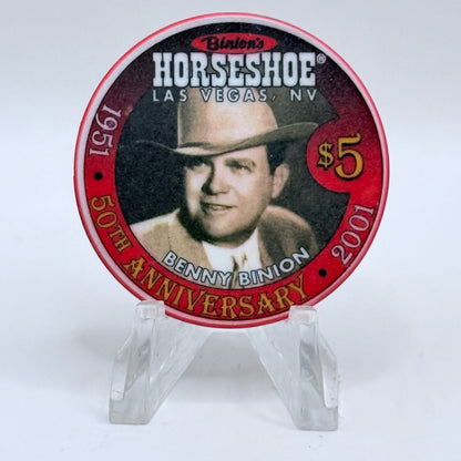 Horseshoe Club (Binion's) Las Vegas Nevada 2001 '50th Anniversary' LE $5 Casino Chip V9069