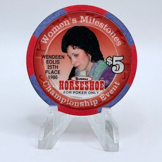 Horseshoe Club (Binion's) Las Vegas Nevada 1996 'Wendeen Eolis' LE $5 Casino Chip N8599
