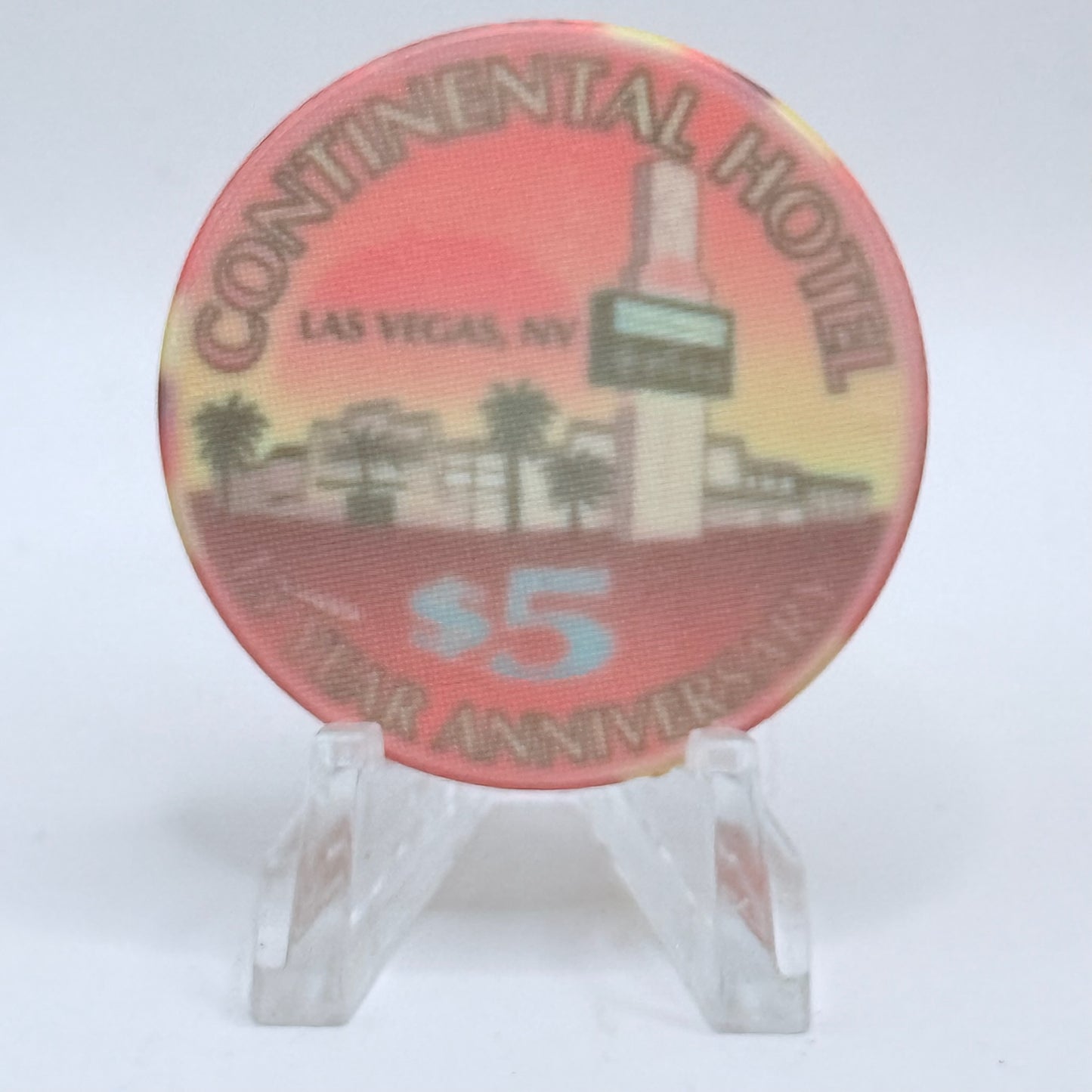 Continental Hotel Las Vegas Nevada 1996 '15 Year Anniversary' LE $5 Casino Chip N8115