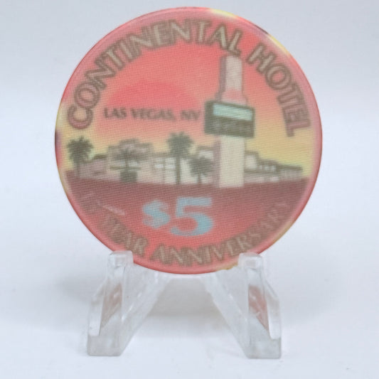 Continental Hotel Las Vegas Nevada 1996 '15 Year Anniversary' LE $5 Casino Chip N8115
