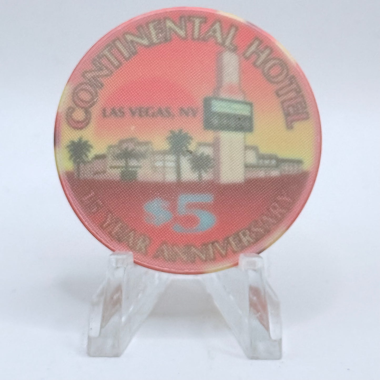 Continental Hotel Las Vegas Nevada 1996 '15 Year Anniversary' LE $5 Casino Chip N8115