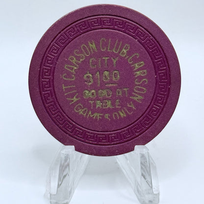 Kit Carson Club Carson City Nevada 1960s $1 Casino Chip N5209