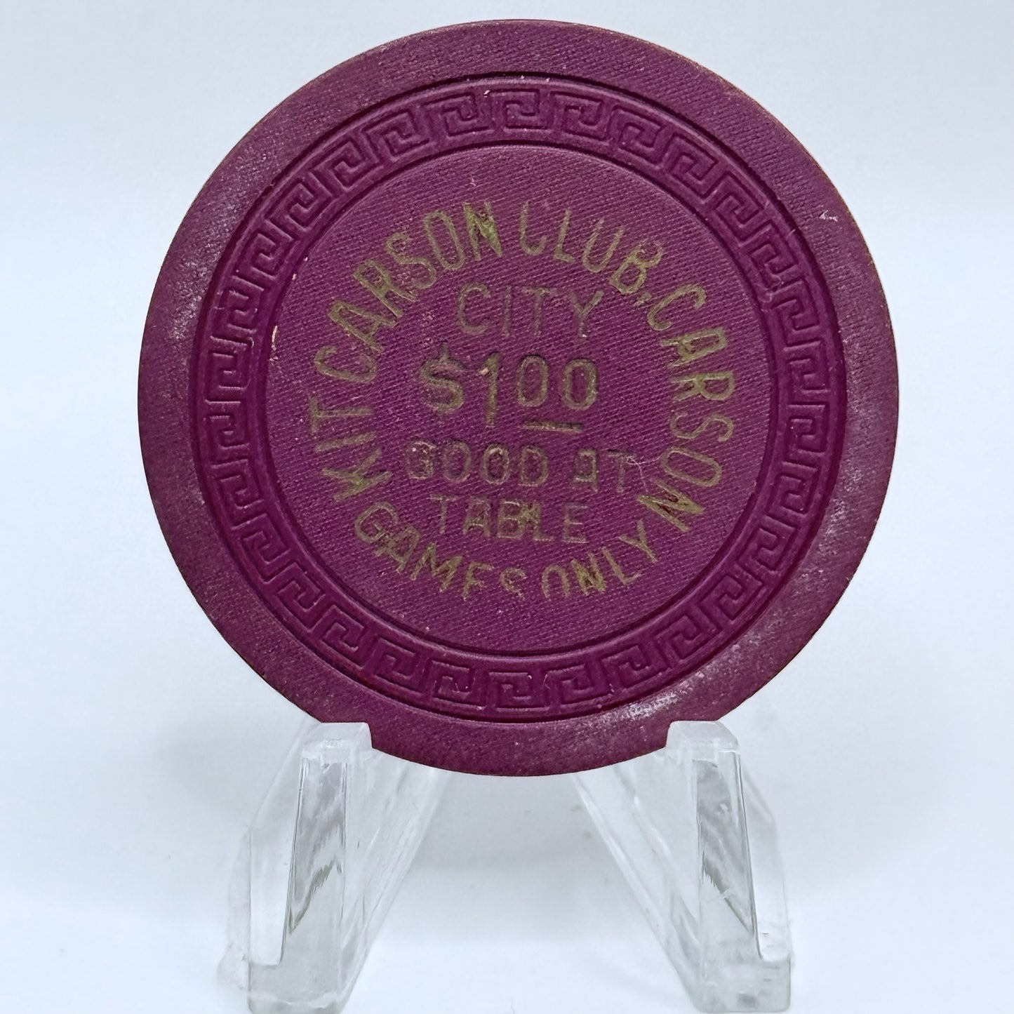 Kit Carson Club Carson City Nevada 1960s $1 Casino Chip N5209