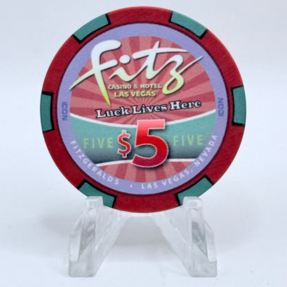 Fitzgeralds (Fitz) Las Vegas Nevada 2010 $5 Casino Chip E9619
